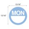 Nevs DaySpots - Monday 1" circle White w/Blue DDOT-M1 - alternate 2